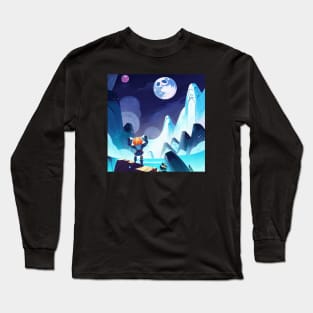 Lost Robot in a uninhabited planet Long Sleeve T-Shirt